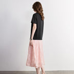 Short-Sleeve Colorblock Midi Dress