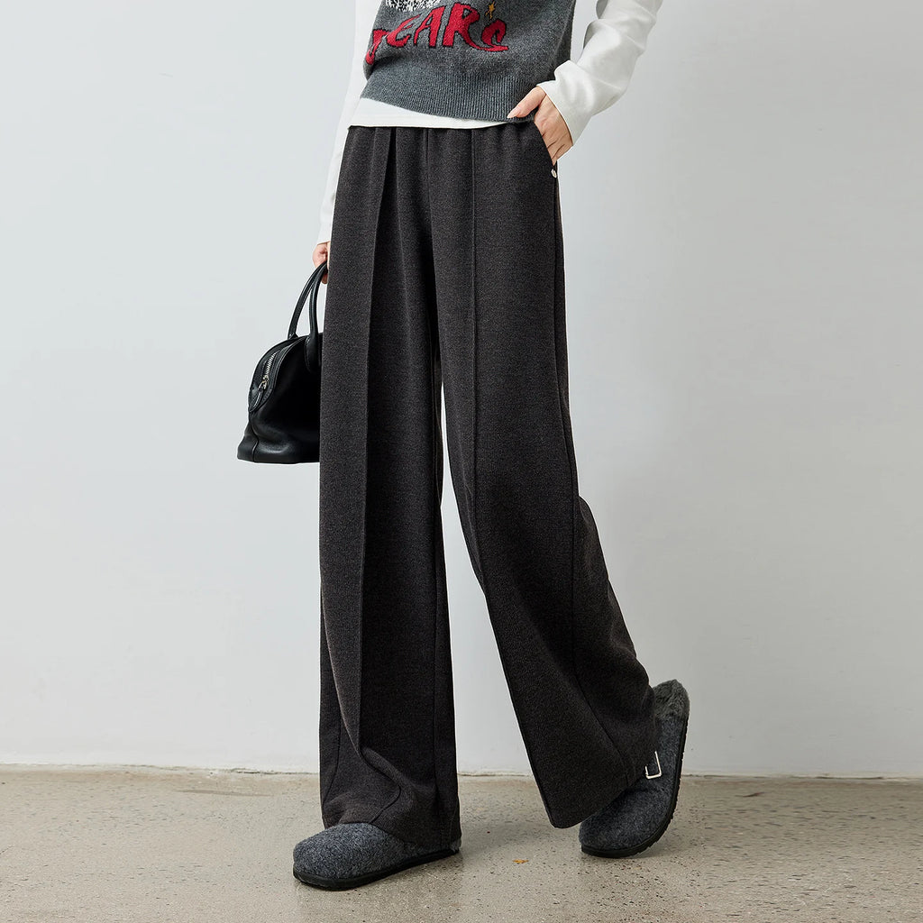 Draped Wide-Leg Pants