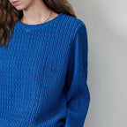 Textured Crewneck Knit Top