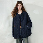 Collarless Diamond-Quilted Jacket