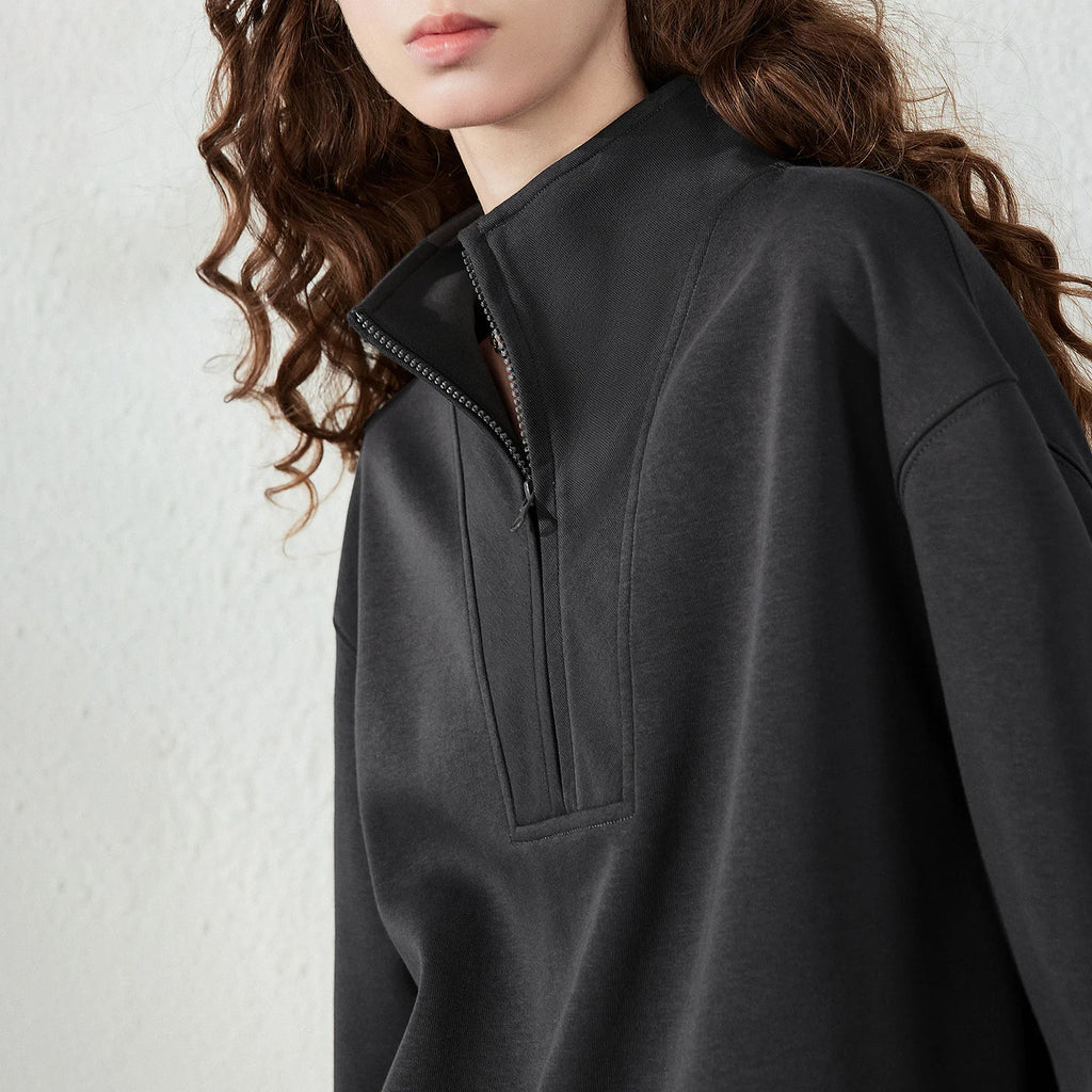 Stand-Collar Sweatshirt and Pants Set