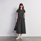 Asymmetric Tee and Midi Skirt Set