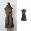 Cropped Shirt and Midi Skirt Set