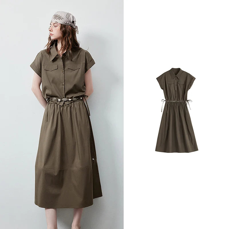 Cropped Shirt and Midi Skirt Set