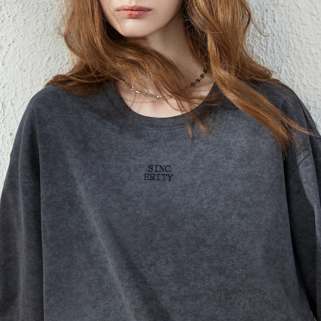 Relaxed Long-Sleeve Crewneck Top