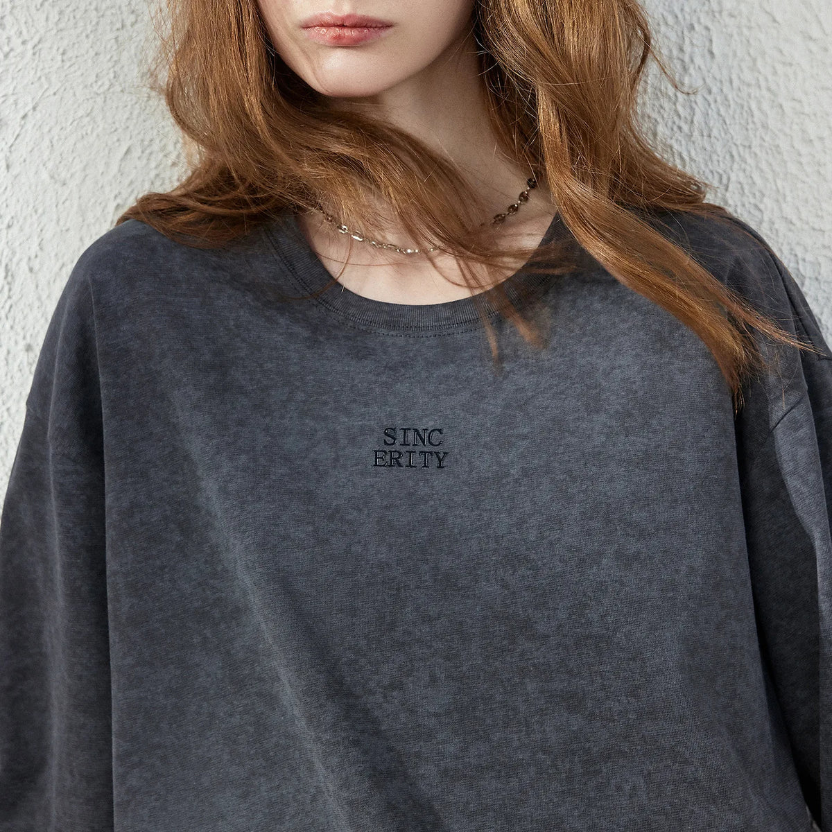 Relaxed Long-Sleeve Crewneck Top