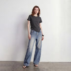 Asymmetric-Hem Crewneck Tee