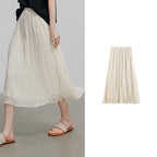 Textured A-Line Midi Skirt