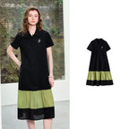 Colorblock Polo Midi Dress