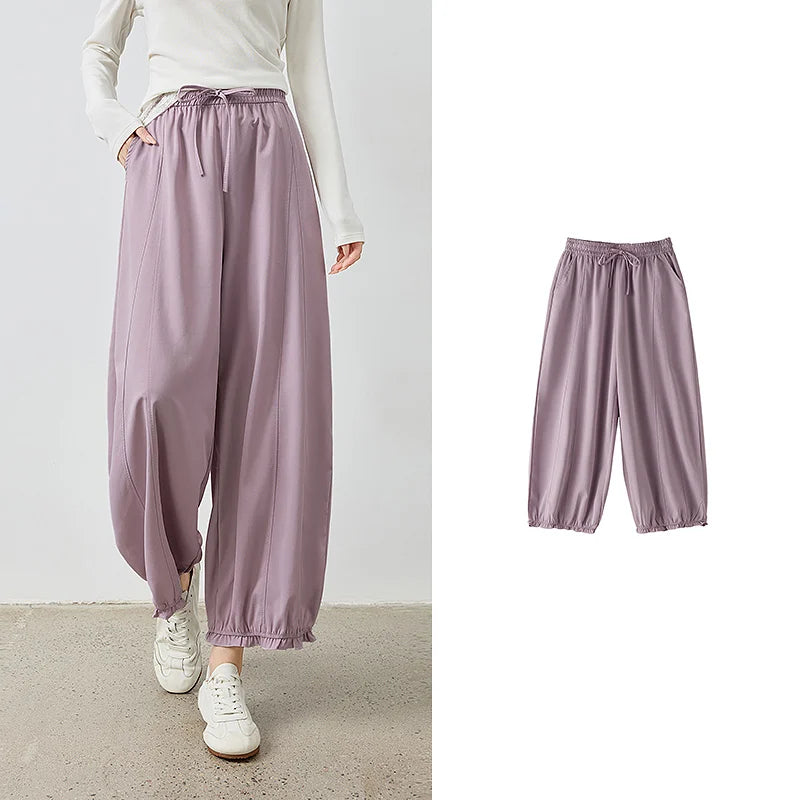 Gathered-Hem Balloon Pants