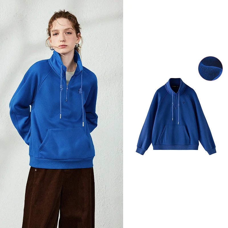High-Neck Half-Zip Sweatshirt