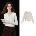 Layered-Look Lace-Trim Henley Top