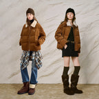 Textured-Collar Puffer Jacket