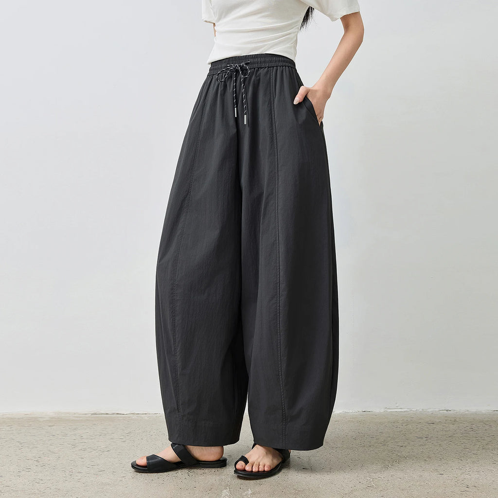 Drawstring Wide-Leg Pants