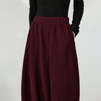Draped Curved-Leg Pants