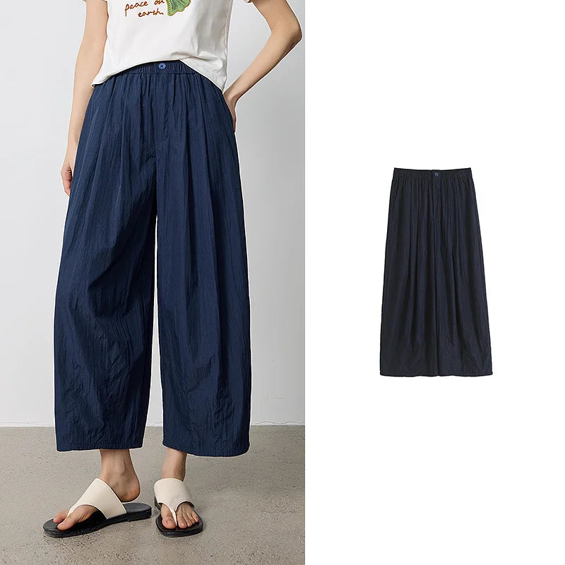 Cropped Barrel-Leg Pants