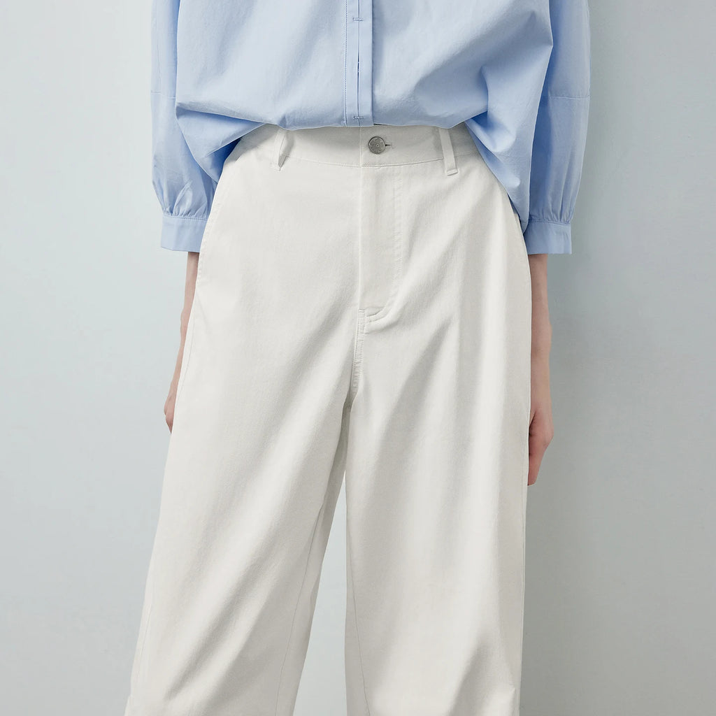 Seamed Curved-Leg Pants