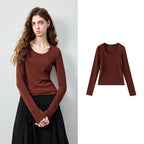 Scoop-Neck Long-Sleeve Tee