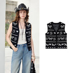 Bow-and-Flower Knit Vest