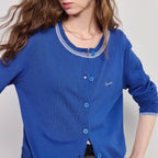 Crewneck Button Cardigan