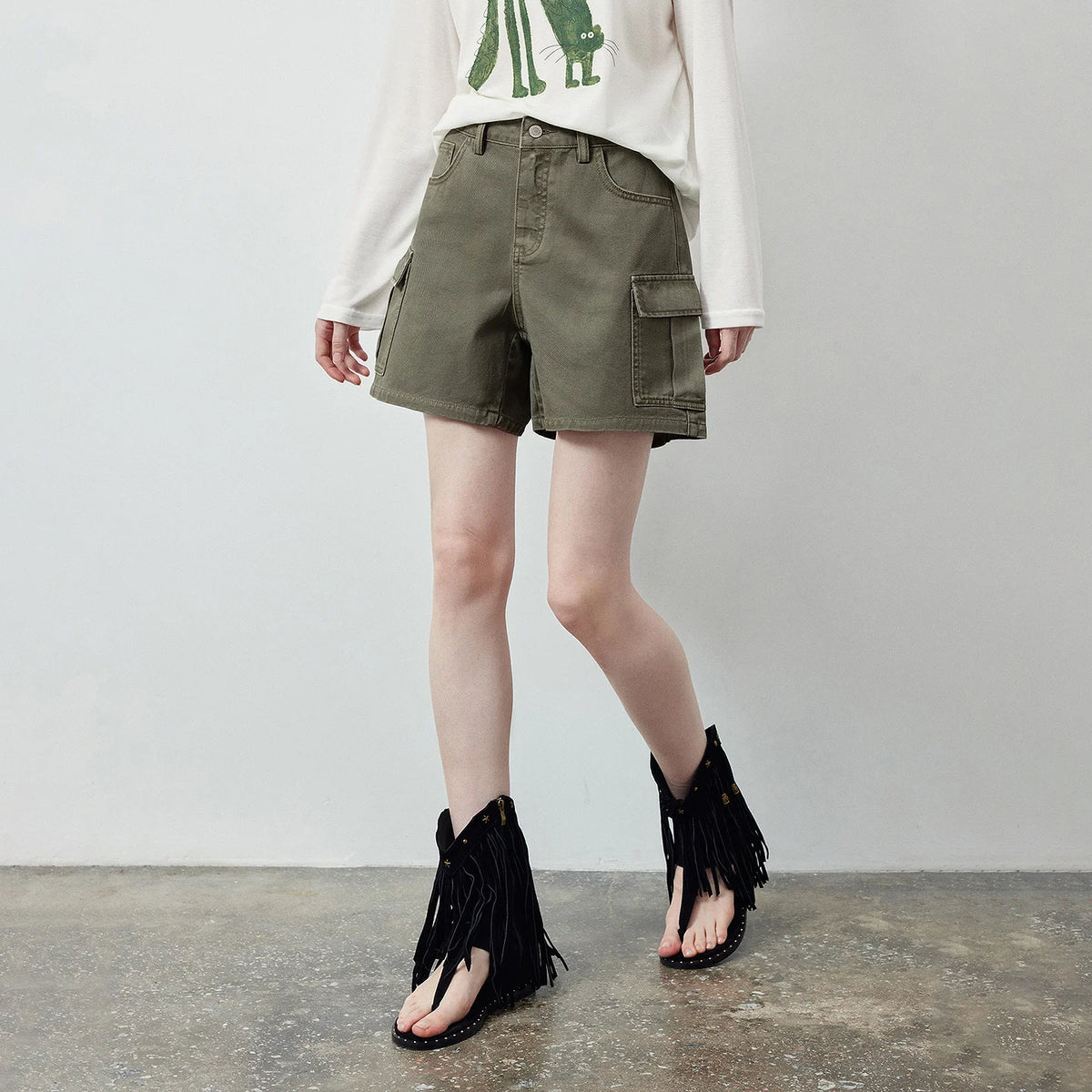 Flap-Pocket Cargo Shorts
