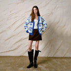Floral Striped Knit Cardigan
