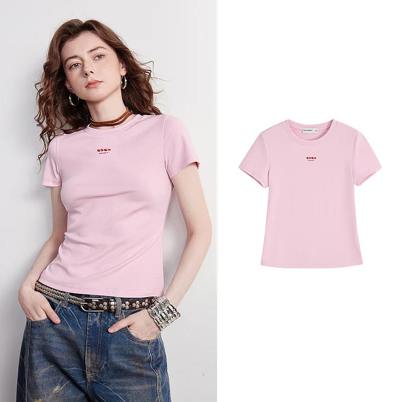 Slim Slogan Crewneck Tee