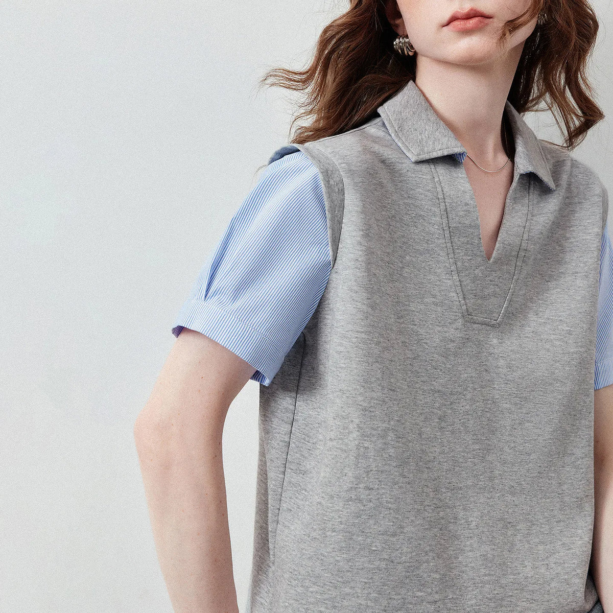 Layered-Look Polo Top
