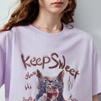 Cat Graphic Crewneck Tee