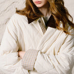 Quilted Contrast-Collar Barn Jacket