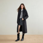 Hooded Zip-Front Longline Coat