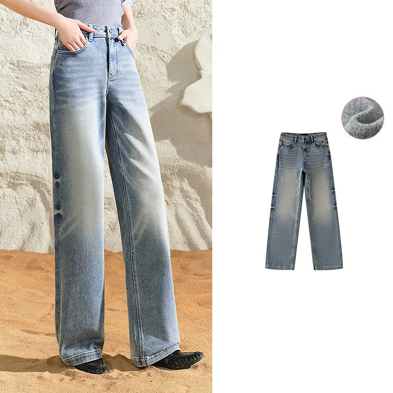 Straight-Leg Washed Jeans