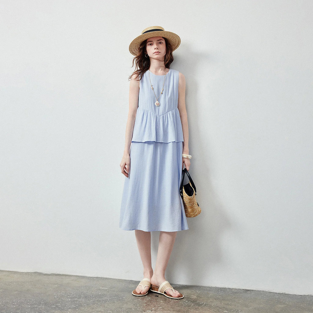 Sleeveless Tiered Midi Dress