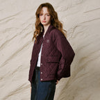 Diamond-Quilted Bomber Jacket