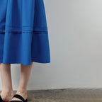 Tuck-Detail Midi Skirt