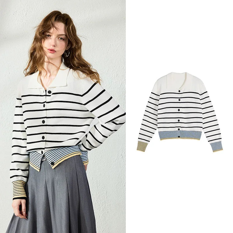 Striped Polo Cardigan