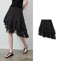 Polka-Dot Tiered Ruffle Skirt