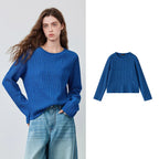 Textured Crewneck Knit Top
