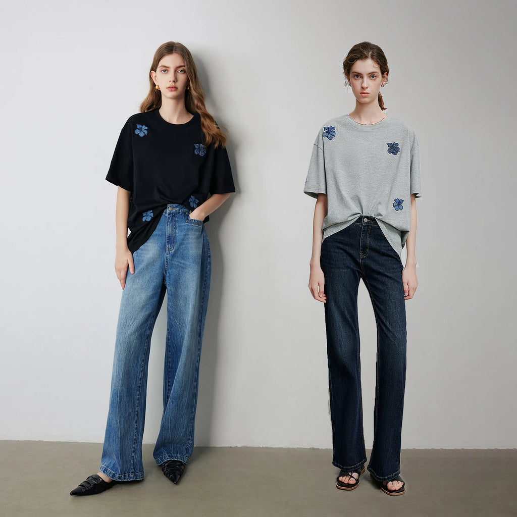 Floral-Motif Relaxed Tee