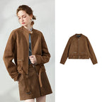 Checked-Trim Zip Jacket