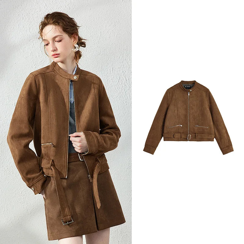 Checked-Trim Zip Jacket