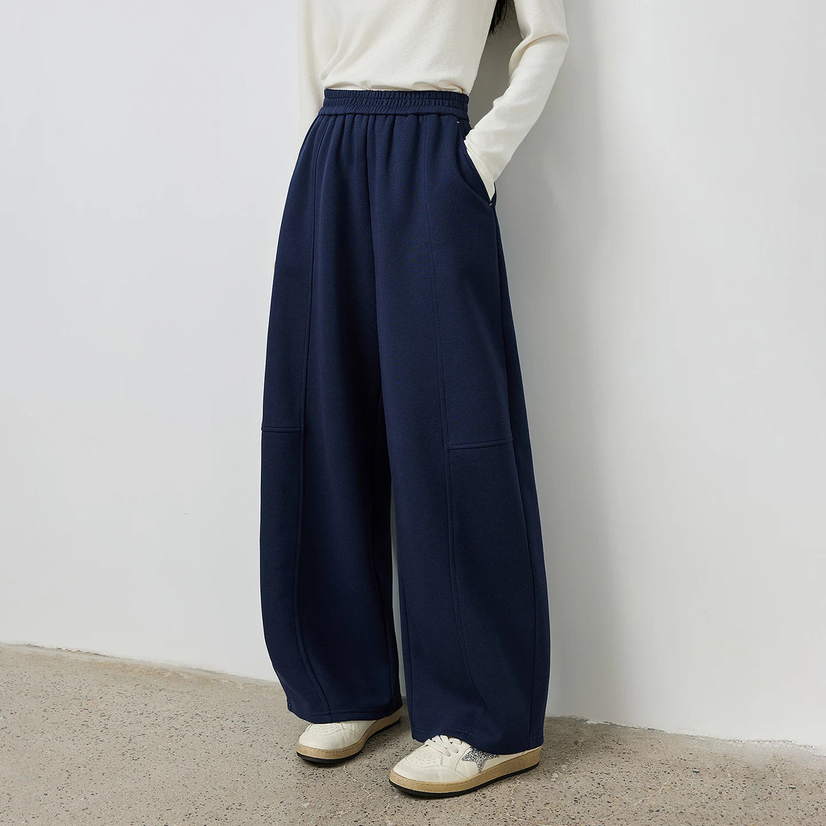 Elastic-Waist Wide-Leg Pants