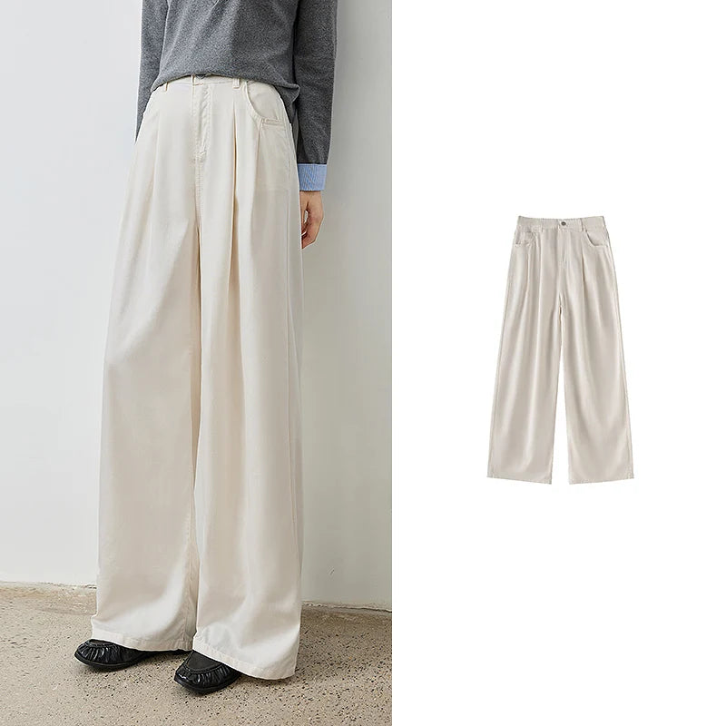 Pleated Wide-Leg Pants