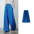 Elastic-Waist Draped Wide-Leg Pants