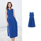 Gathered Sleeveless Midi Dress