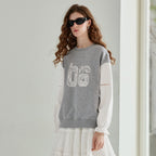 Layered-Look Number-Graphic Sweatshirt