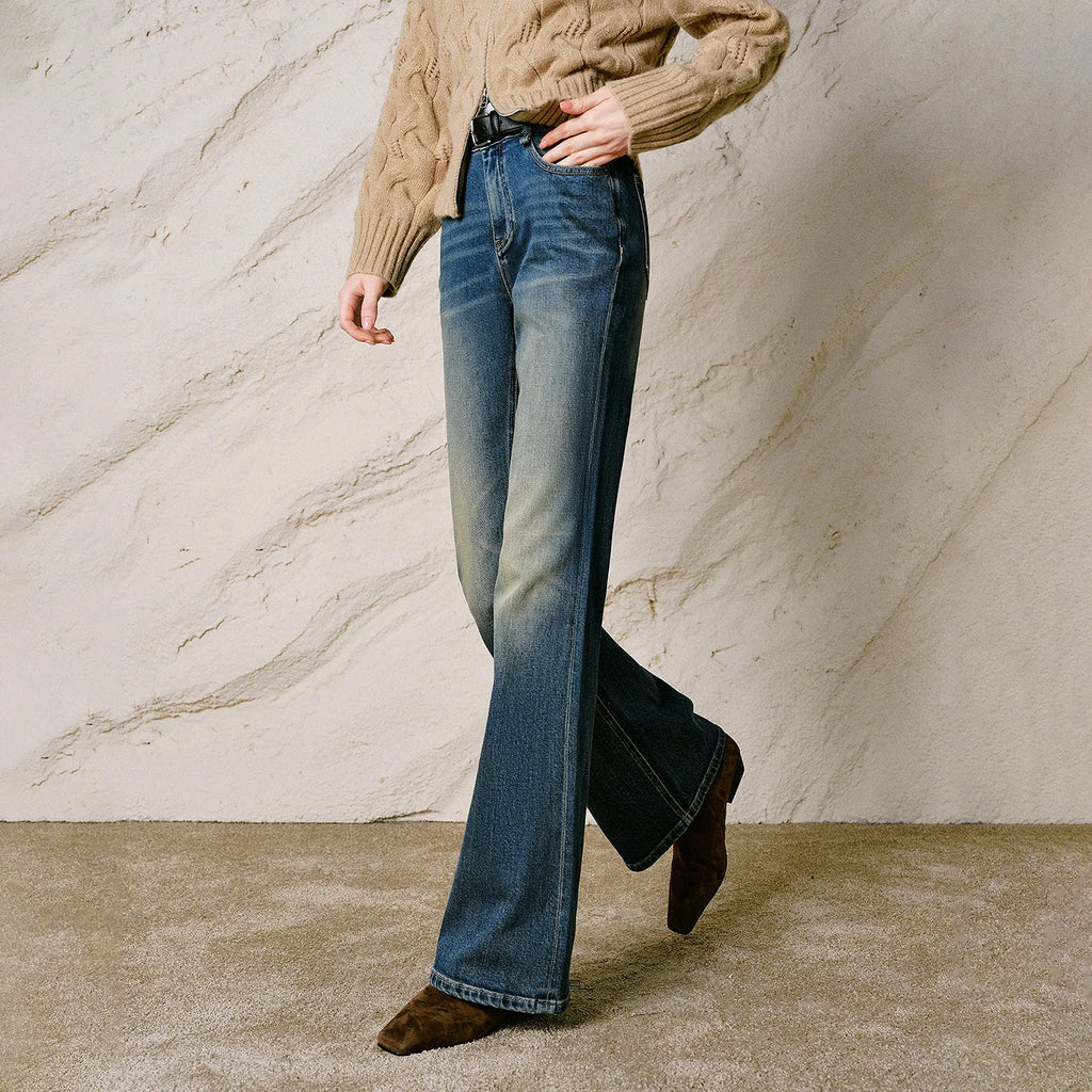 Faded Flared Jeans