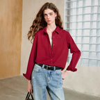 Relaxed Long-Sleeve Button-Up Shirt