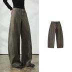 Curved-Seam Wide-Leg Pants