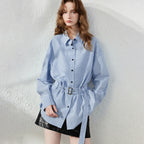 Belted Gingham Longline Shirt
